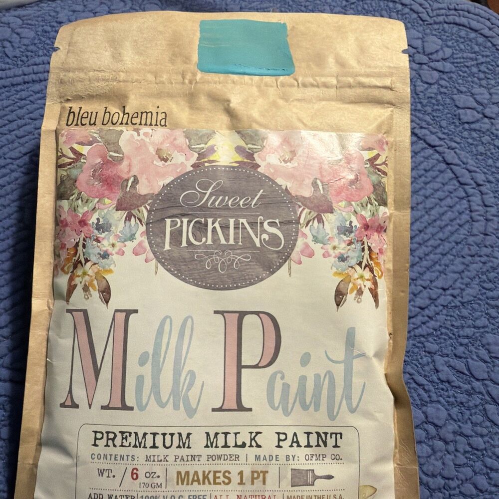 NEW Sweet Pickins Milk Paint BLEU BOHEMIA 6 Oz Makes 1 Pint added to water